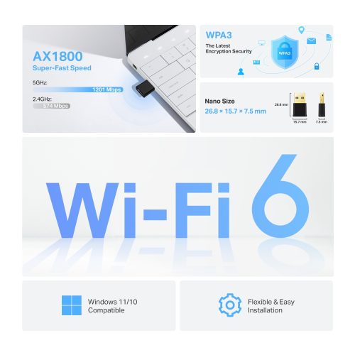TP-Link Archer TX20U Nano AX1800 Nano Wi-Fi 6 Wireless USB Adapter - Image 4