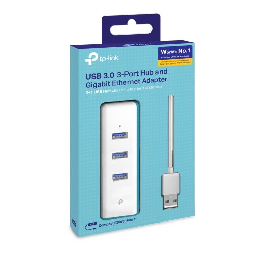 TP-Link UE330 USB 3.0 3-Port Hub & Gigabit Ethernet Adapter 2 in 1 USB Adapter - Image 4