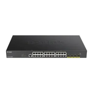 D-Link DGS-1250-28XMP Smart Managed PoE Switch, 24 Port 10-Gigabit + 4 Port SFP+